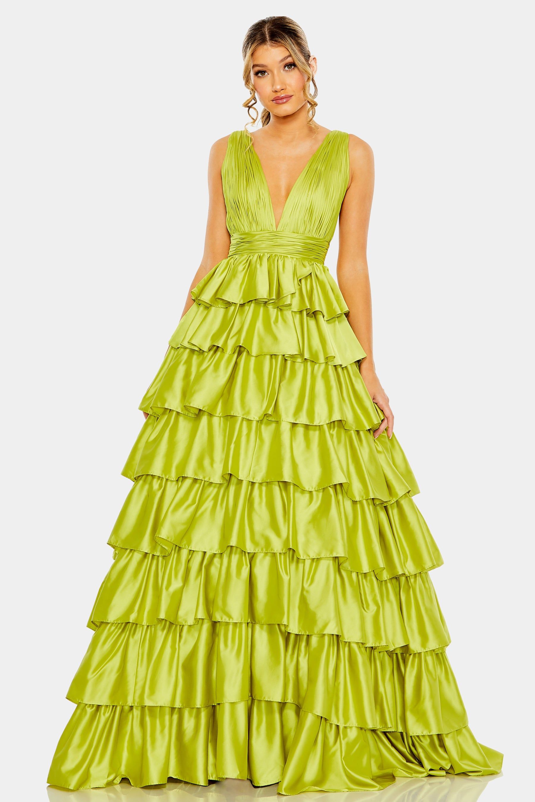 Ruffle Tiered Pleated Sleeveless Gown sold by Lord & Taylor product image thumbnail 3