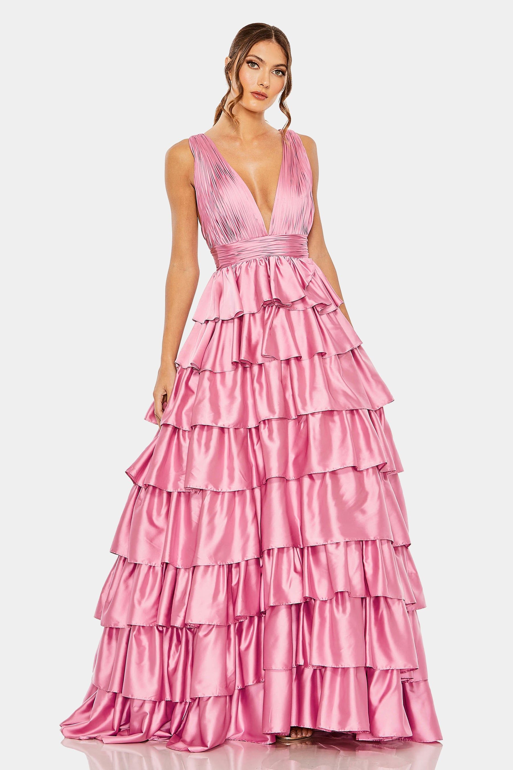 Ruffle Tiered Pleated Sleeveless Gown sold by Lord & Taylor product image thumbnail 4