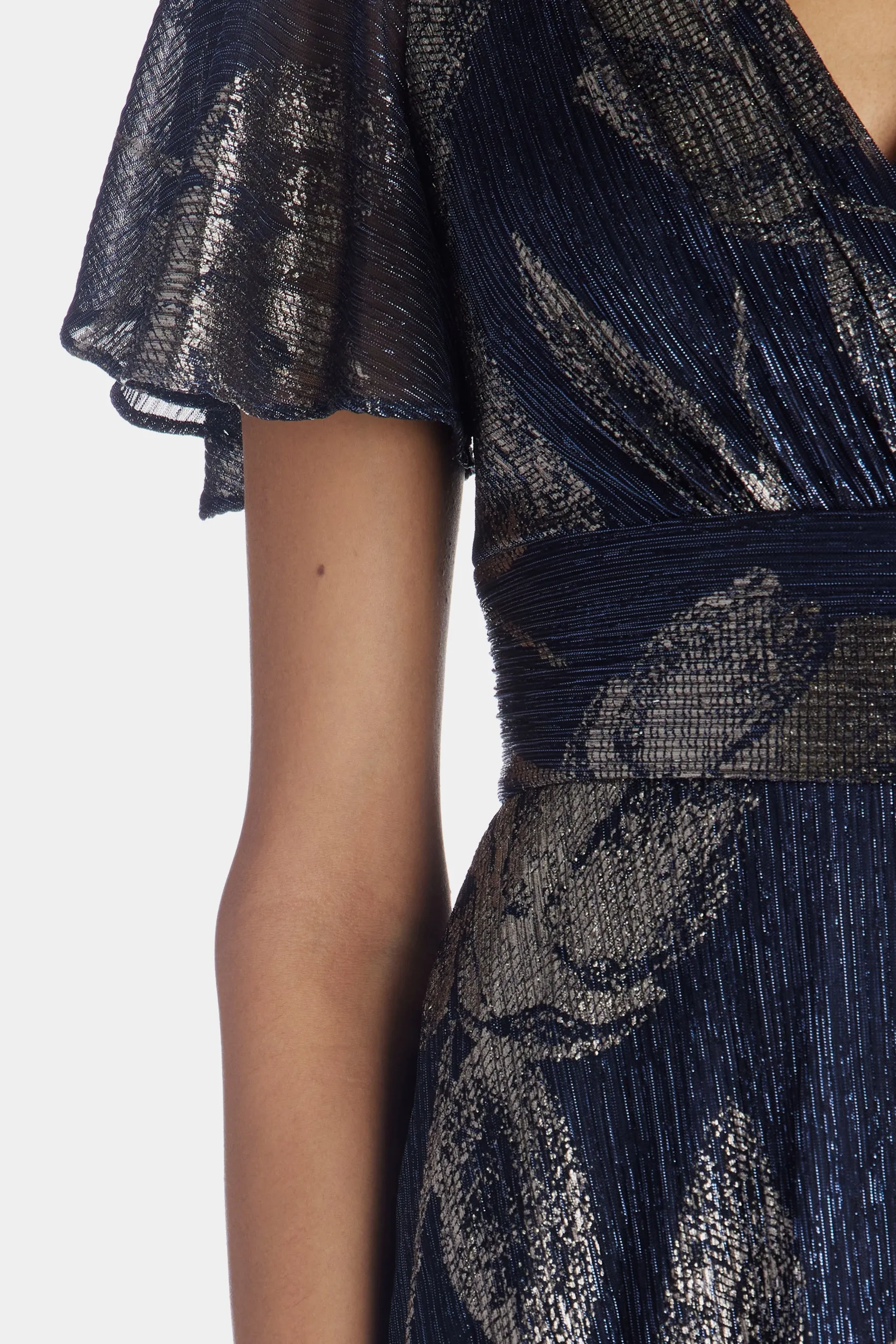 Long Flutter Sleeve Foil Print Dress sold by Lord & Taylor product image thumbnail 3