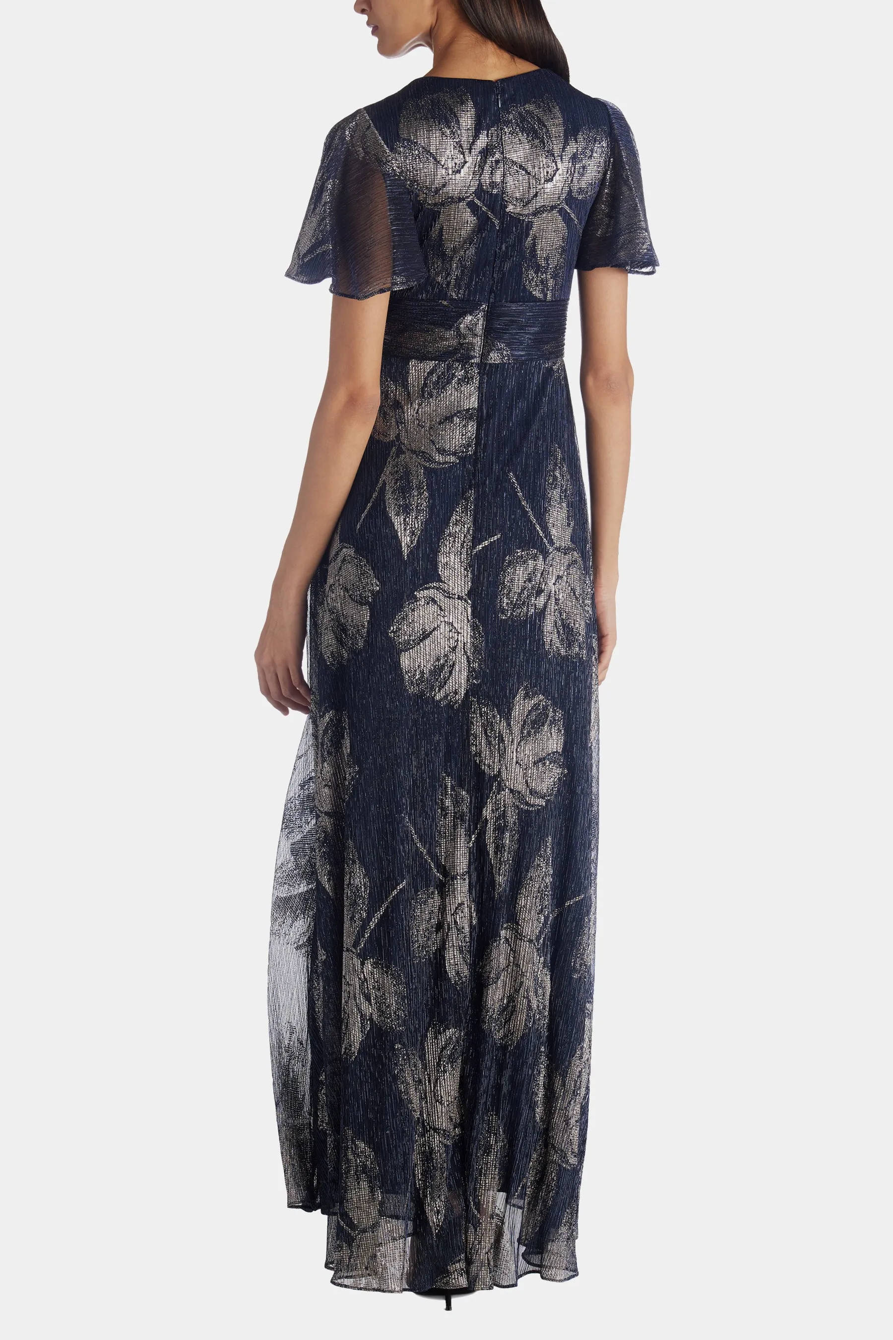 Long Flutter Sleeve Foil Print Dress sold by Lord & Taylor product image thumbnail 2