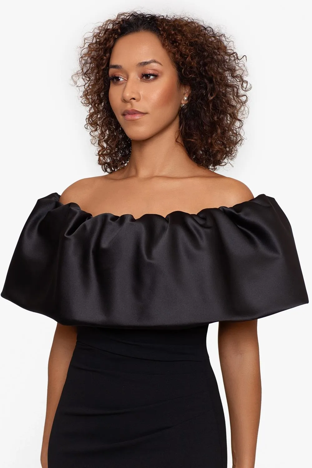 Long Off The Shoulder Lamor Scuba Crepe Gown sold by Lord & Taylor product image thumbnail 2
