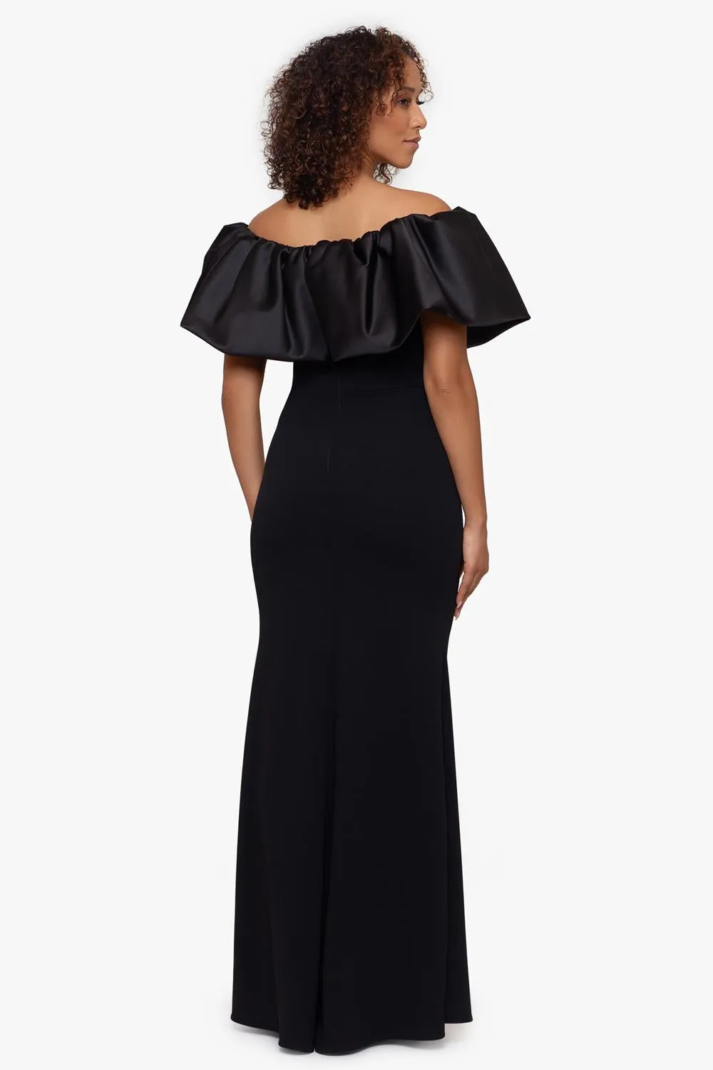 Long Off The Shoulder Lamor Scuba Crepe Gown sold by Lord & Taylor product image thumbnail 3