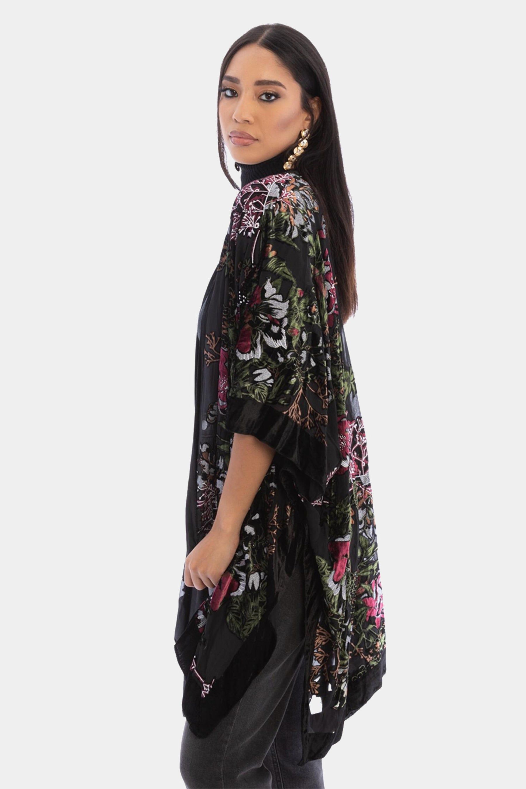 Ione Velvet Burnout Kimono sold by Lord & Taylor product image thumbnail 6