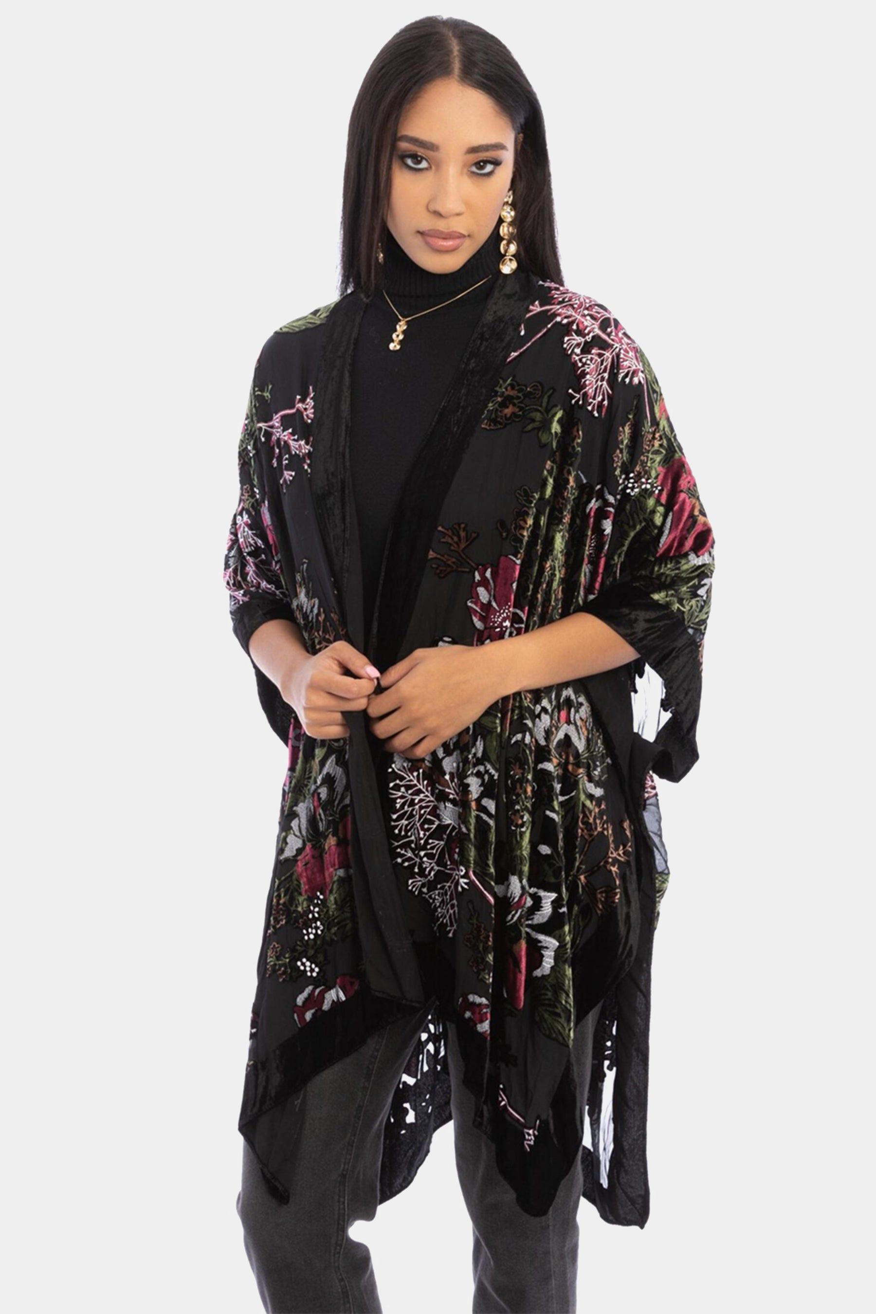 Ione Velvet Burnout Kimono sold by Lord & Taylor product image thumbnail 2