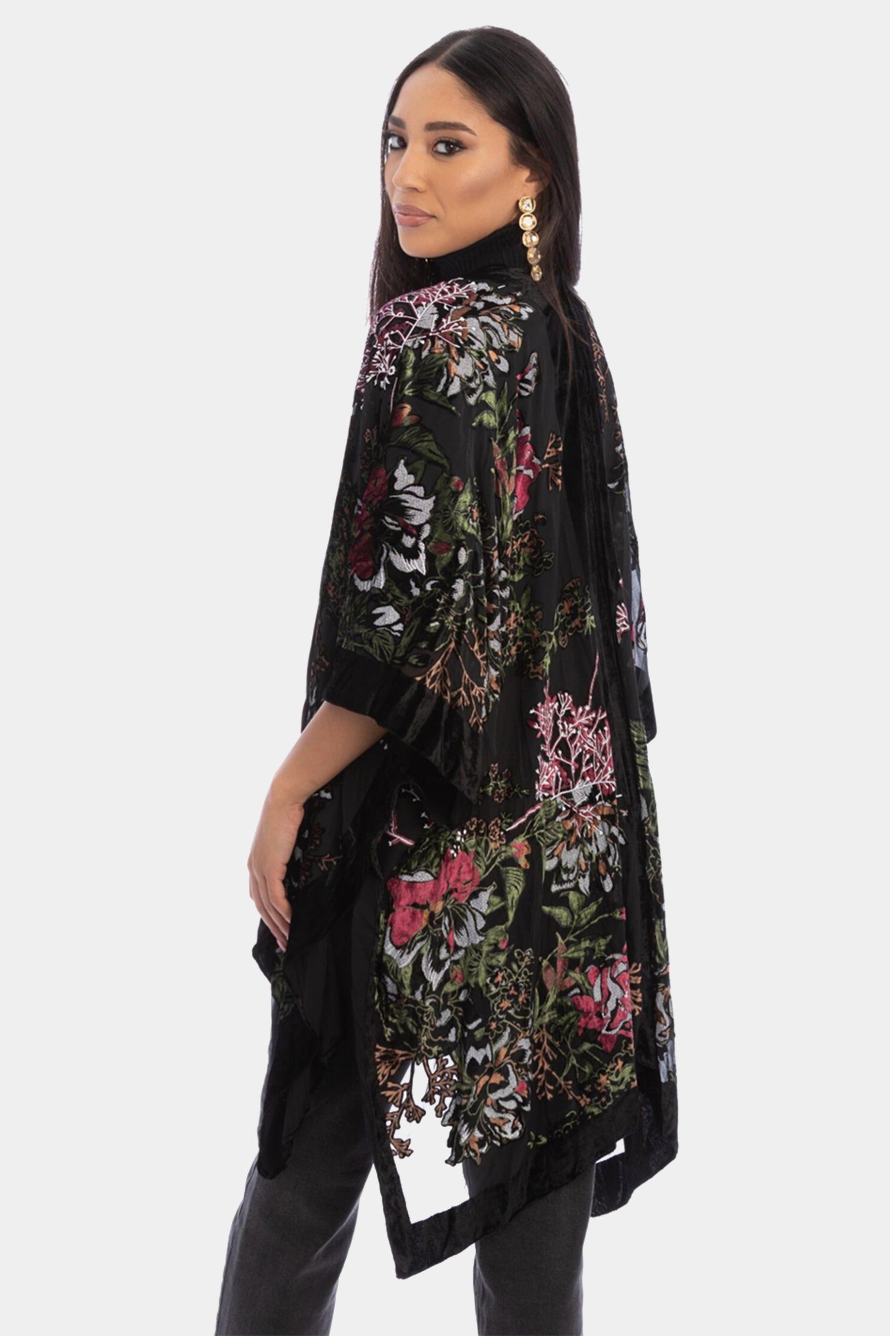 Ione Velvet Burnout Kimono sold by Lord & Taylor product image thumbnail 3