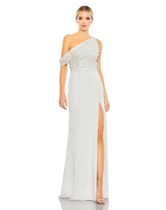 Embellished Drop Shoulder Column Gown sold by Lord & Taylor