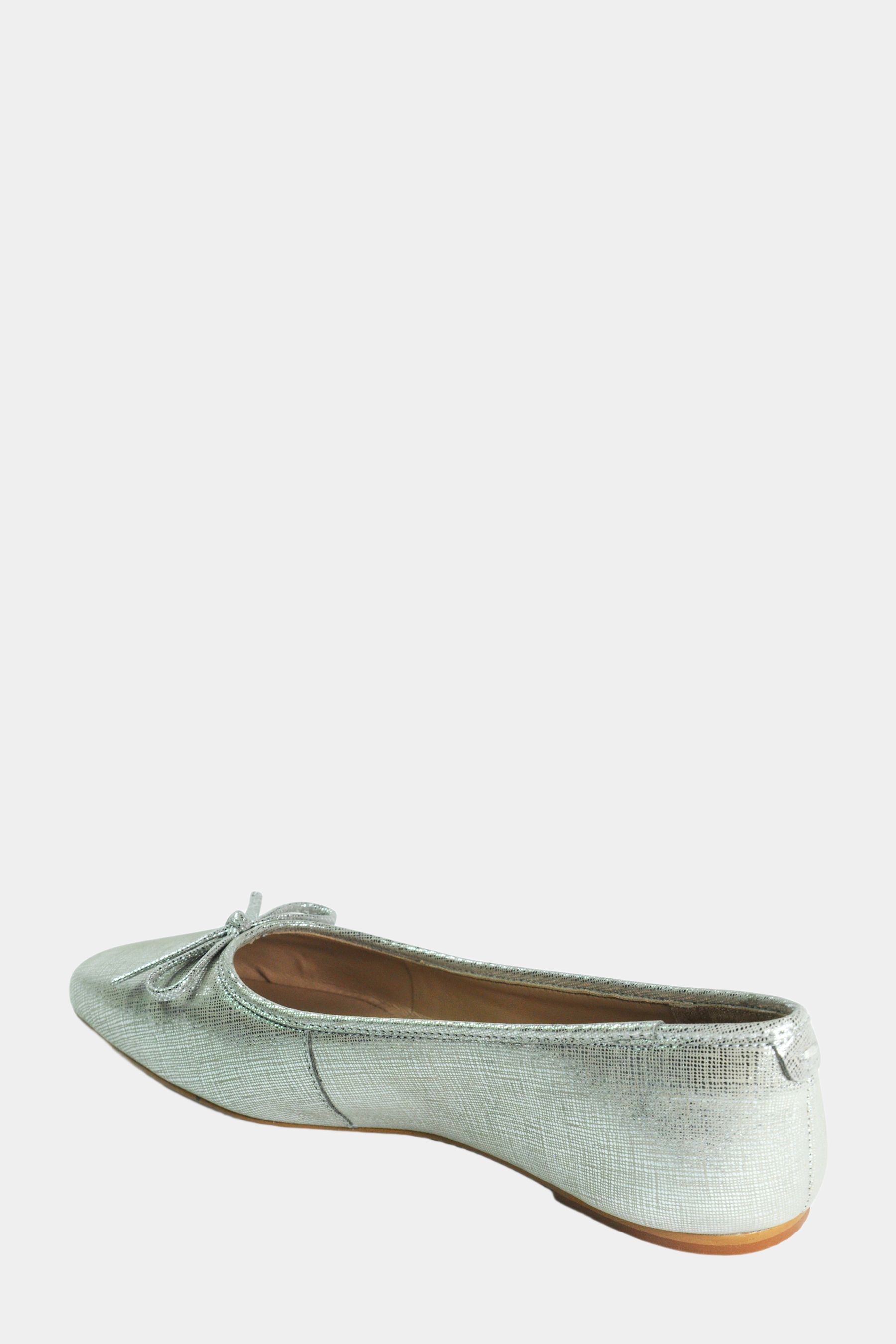 Lancer Silver Leather Ballet Flats sold by Lord & Taylor product image thumbnail 3