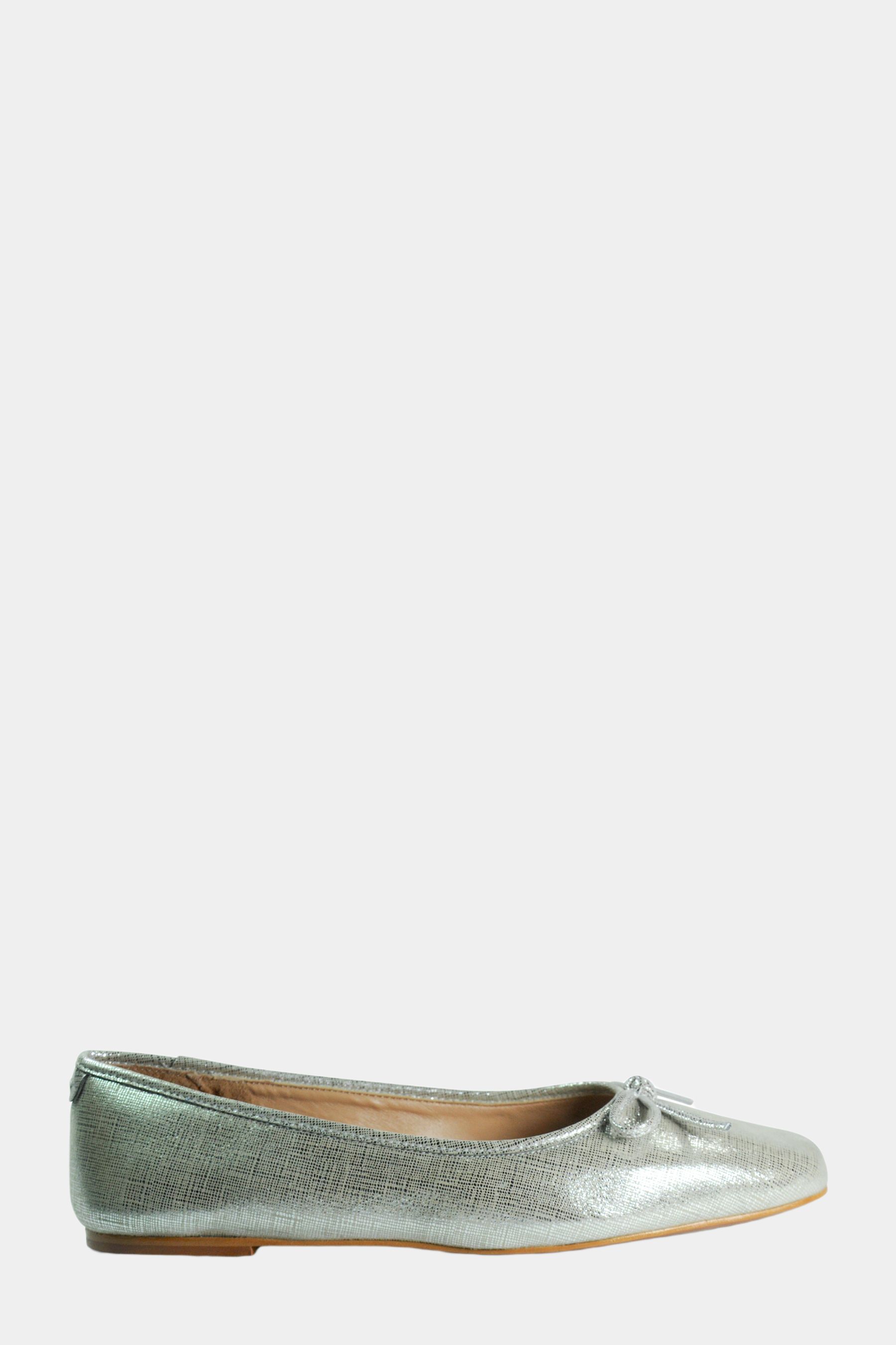 Lancer Silver Leather Ballet Flats sold by Lord & Taylor product image thumbnail 5