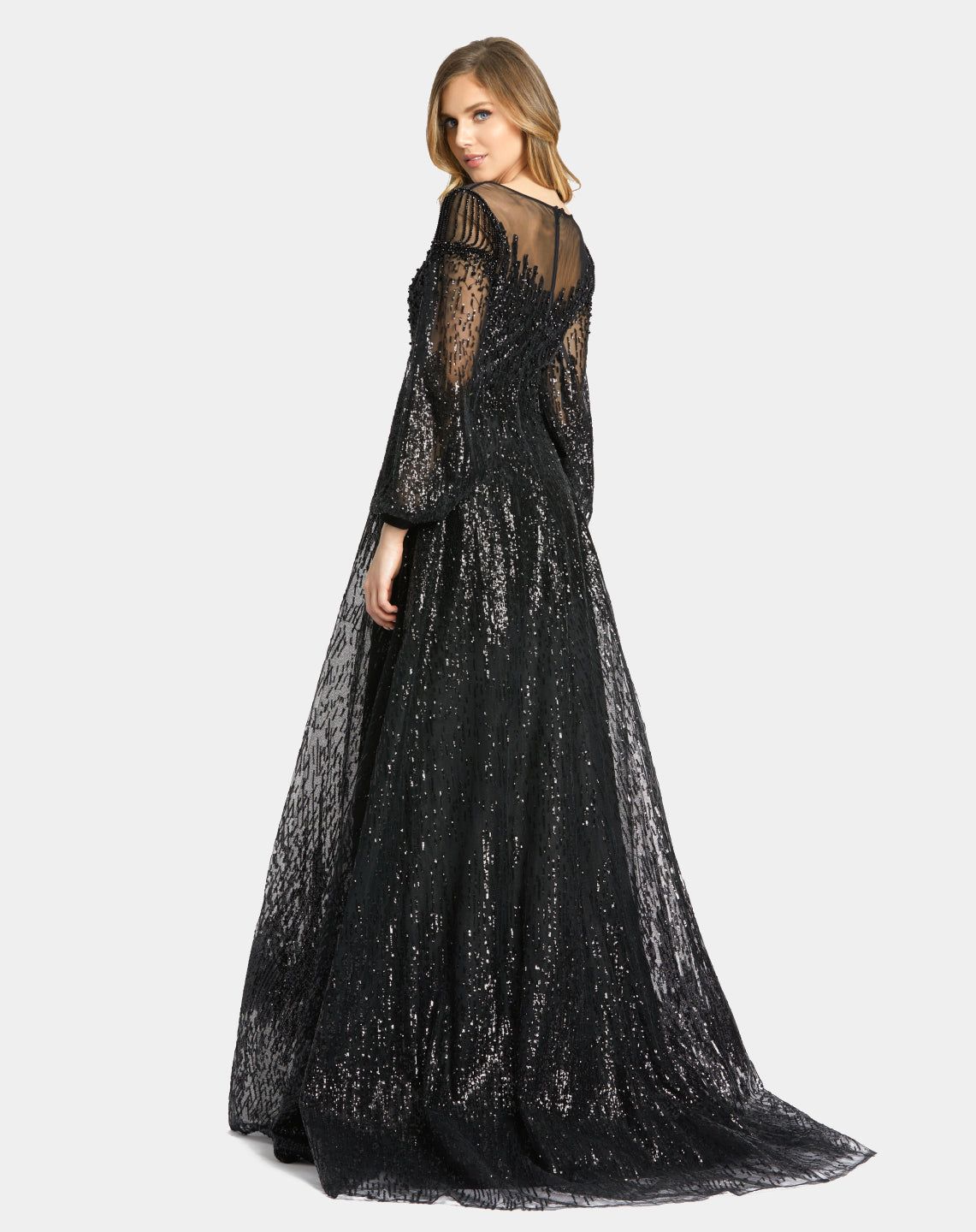 Jewel Encrusted Illusion Long Sleeve A Line Gown sold by Lord & Taylor product image thumbnail 5