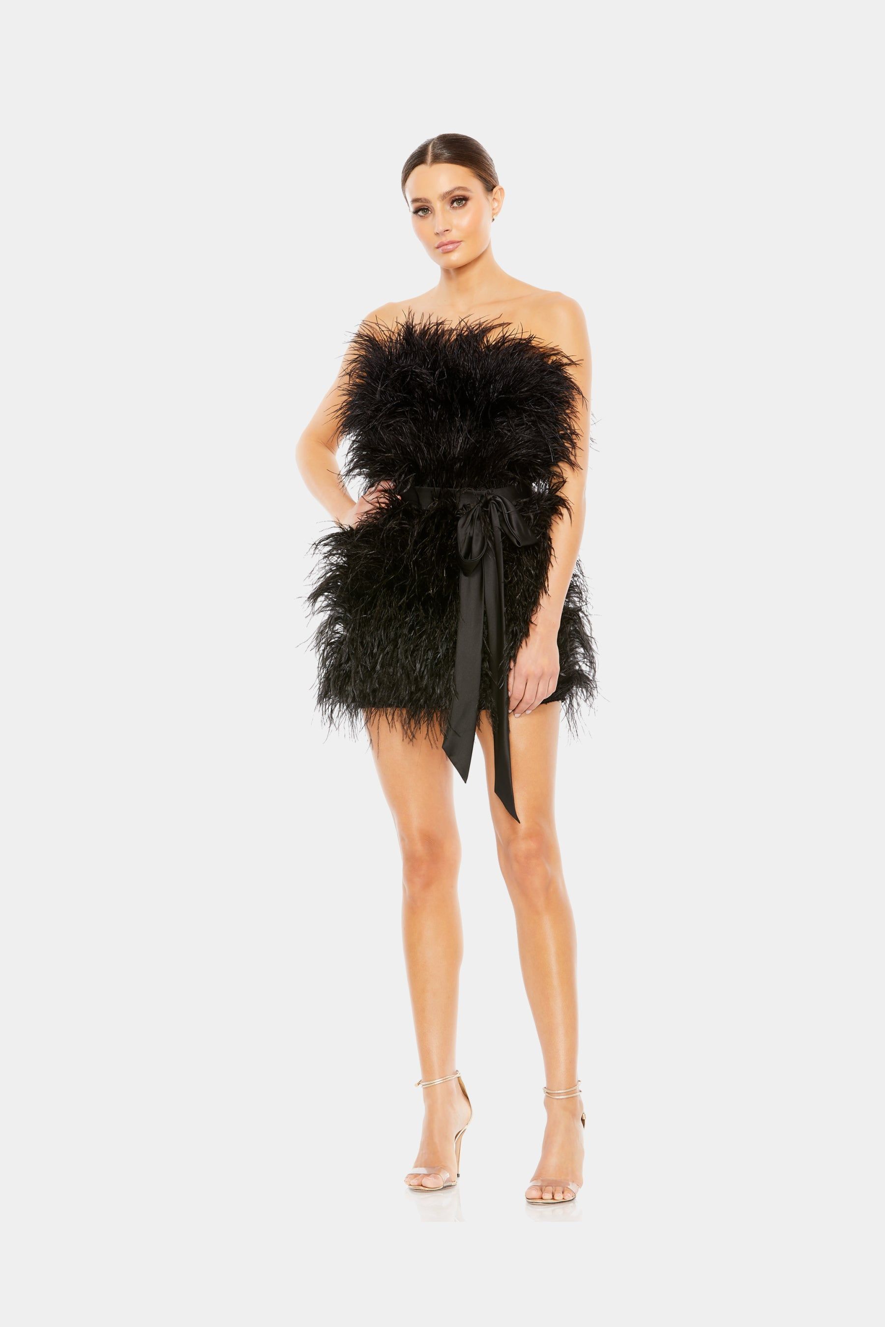 Feather Strapless Mini Dress sold by Lord & Taylor