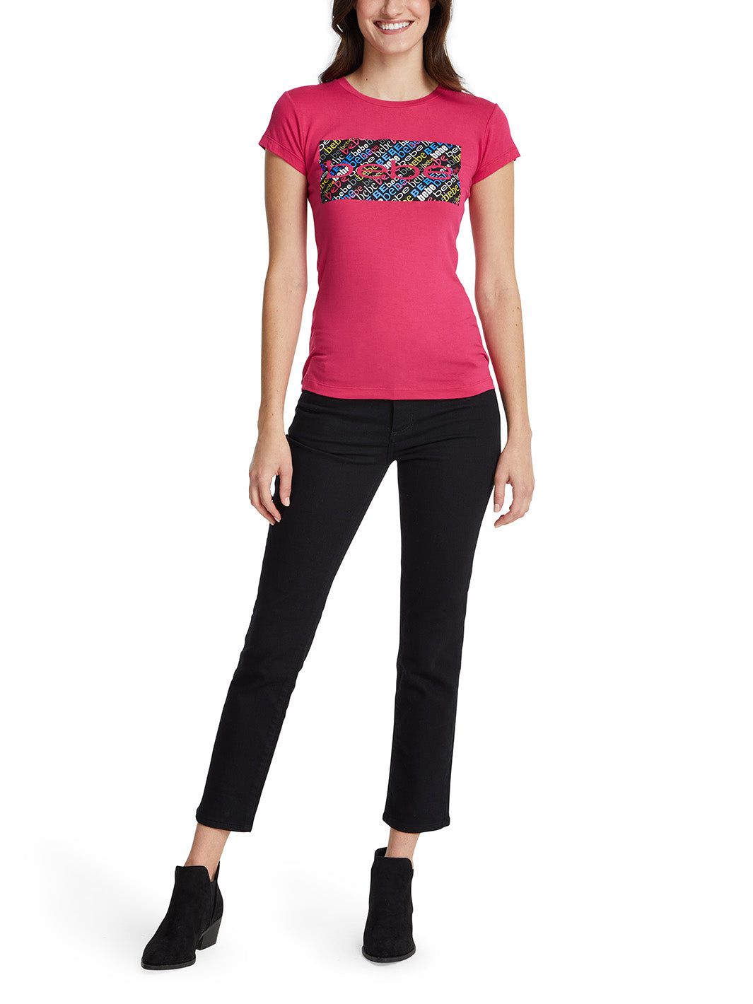 Bebe Pink Logo Graphic Tee sold by Lord & Taylor product image thumbnail 5