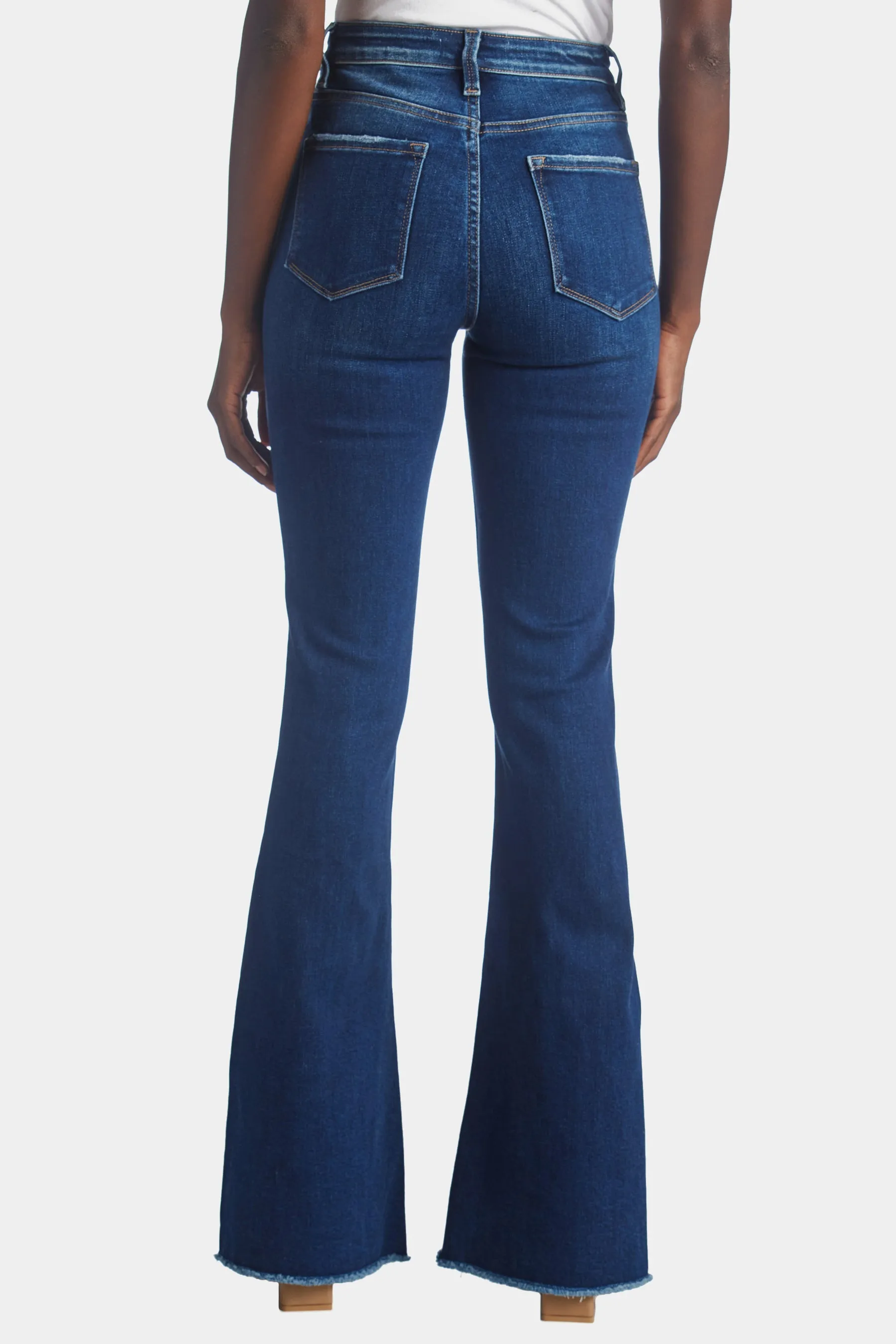 High Rise Slit Uneven Hem Flared Jeans sold by Lord & Taylor product image thumbnail 3