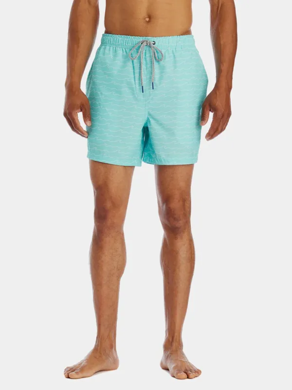 Striped Wave Print Swim Trunks sold by Lord & Taylor