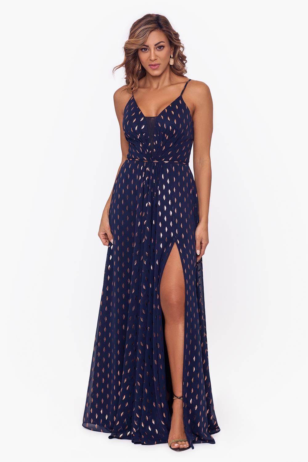 Long Chiffon Metallic Mesh Insert sold by Lord & Taylor product image thumbnail 2