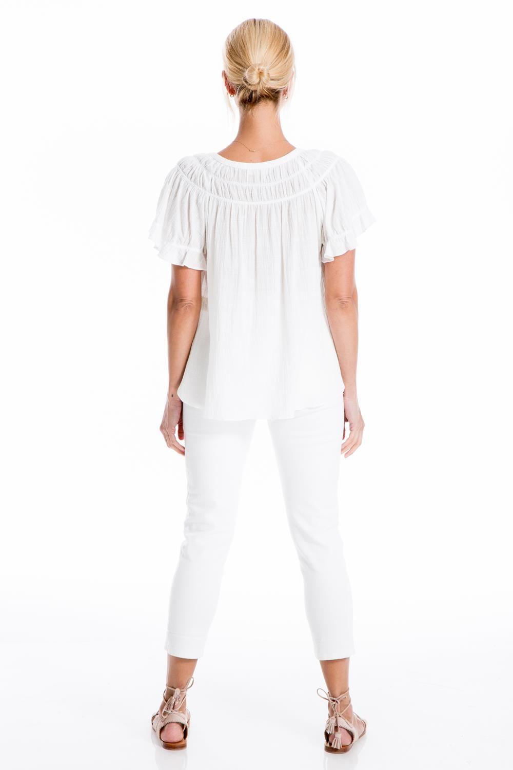 Textured Cotton Short Sleeve Top sold by Lord & Taylor product image thumbnail 3