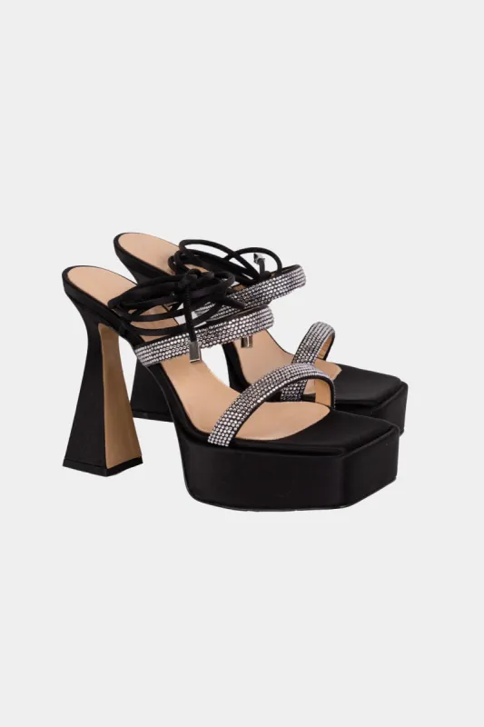 Embellished Ankle Tie Platform Sandal sold by Lord & Taylor