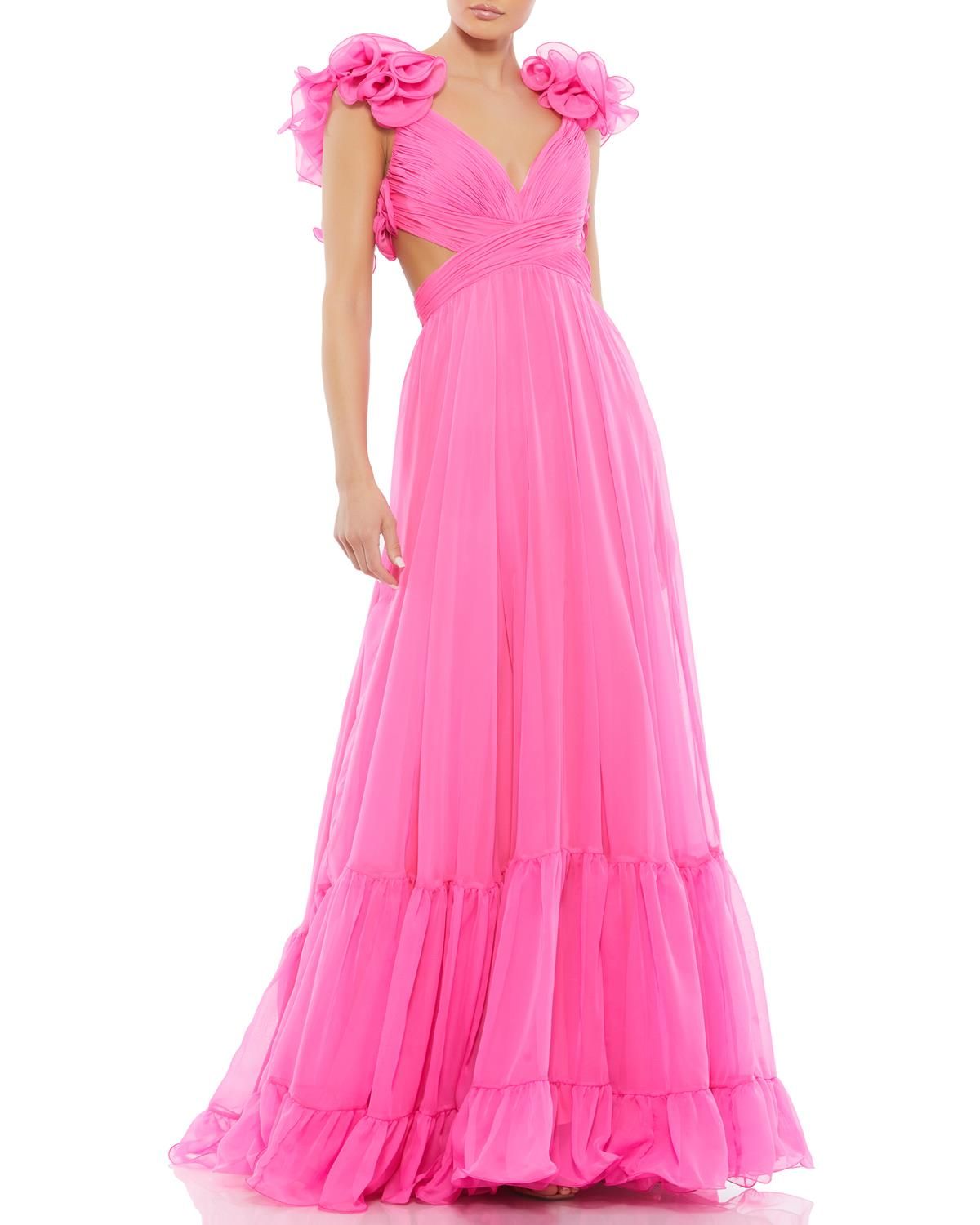 Ruffle Tiered Floral Cut-Out Chiffon Gown sold by Lord & Taylor