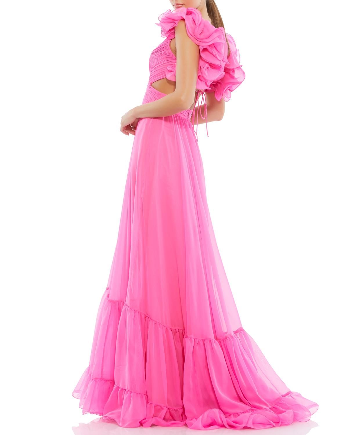 Ruffle Tiered Floral Cut-Out Chiffon Gown sold by Lord & Taylor product image thumbnail 2
