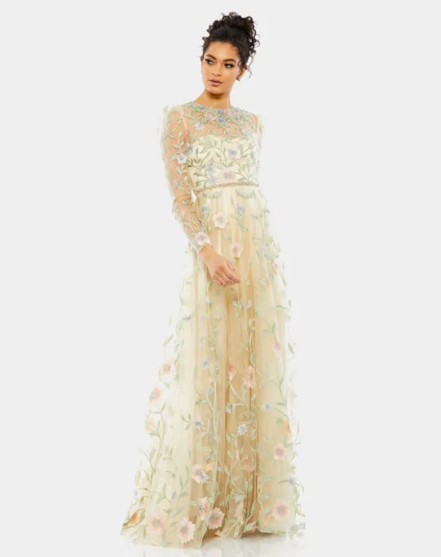 Floral Print Butterfly Sleeve Flowy Gown sold by Lord & Taylor