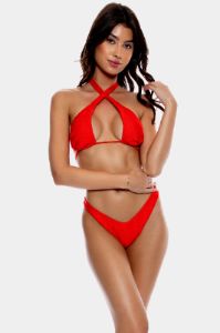 Cross Halter Neck Bikini Top sold by Lord & Taylor