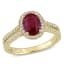 Oval Ruby and Diamond Floral Halo Double Row Ring in 14k Yellow Gold sold by Lord & Taylor product image thumbnail 6