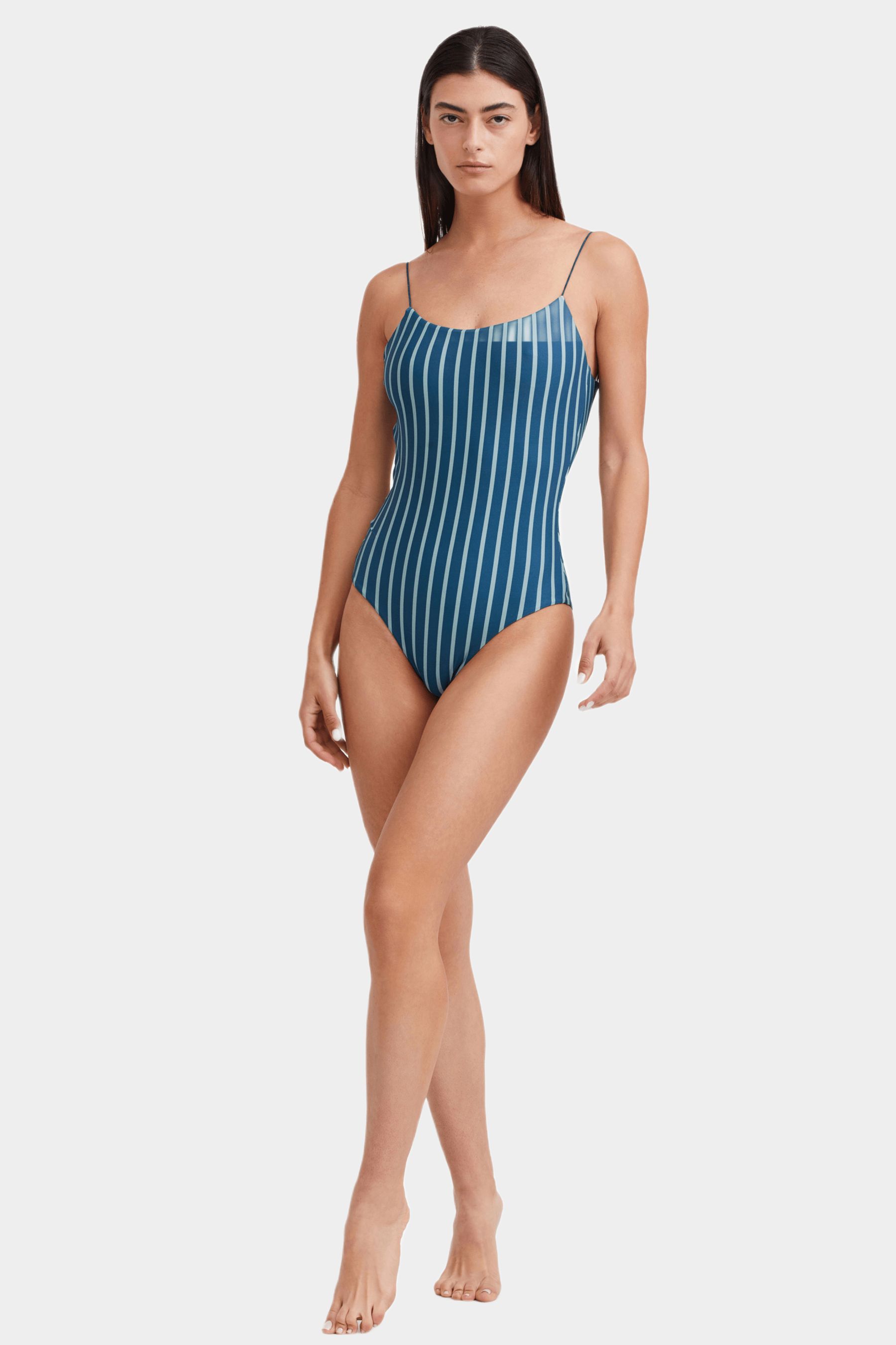 Stripe Classic One Piece Swimsuit With Low Back And Reversible sold by Lord & Taylor