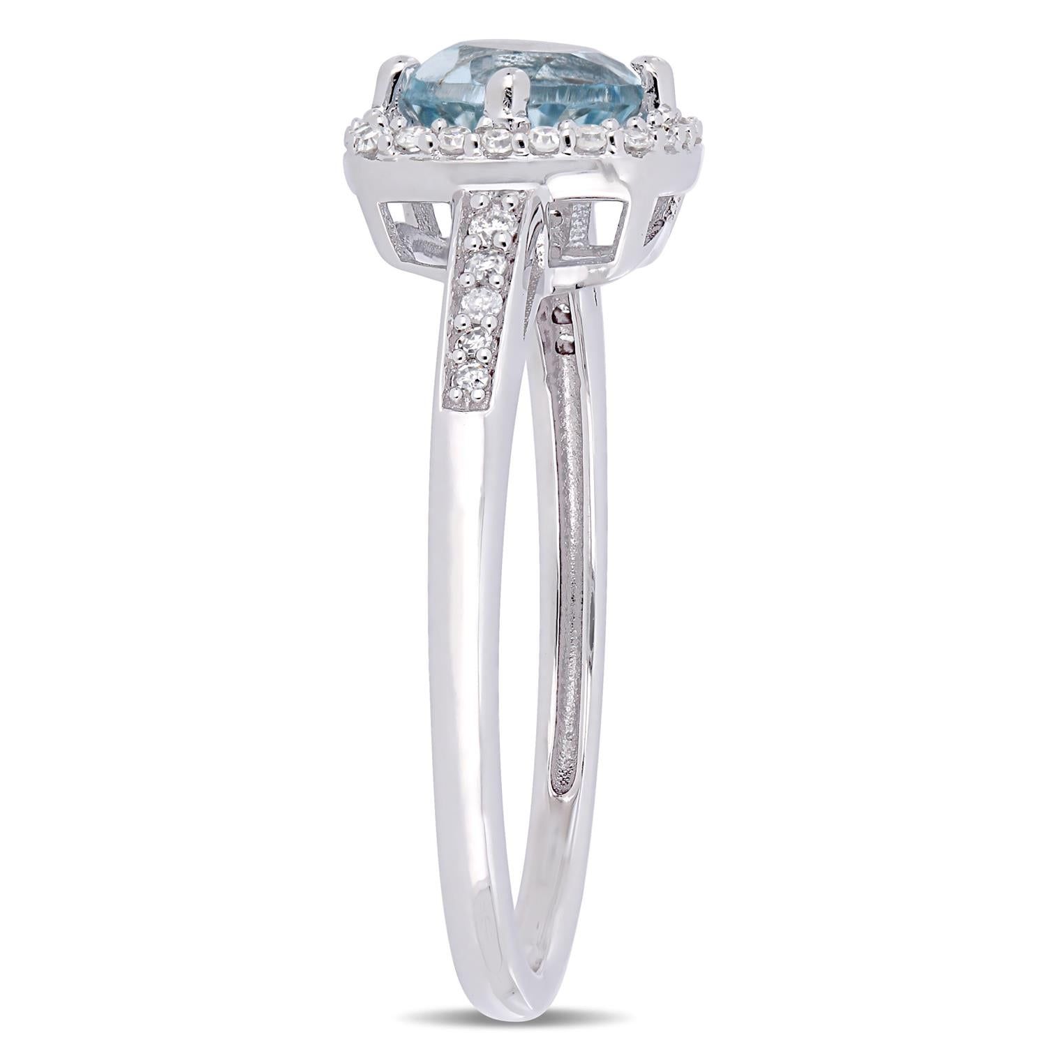 10k White Gold Blue Topaz and Diamond Ring sold by Lord & Taylor product image thumbnail 2