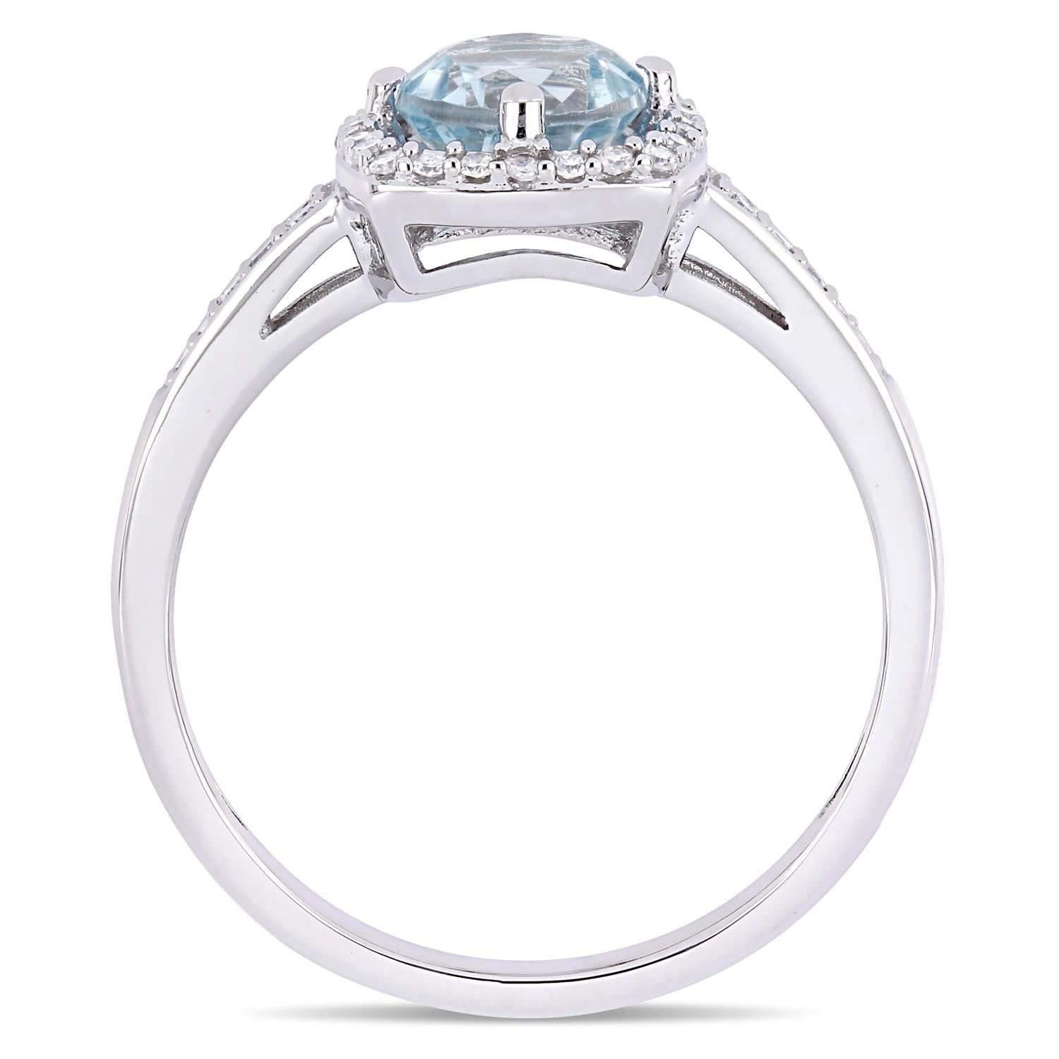 10k White Gold Blue Topaz and Diamond Ring sold by Lord & Taylor product image thumbnail 3