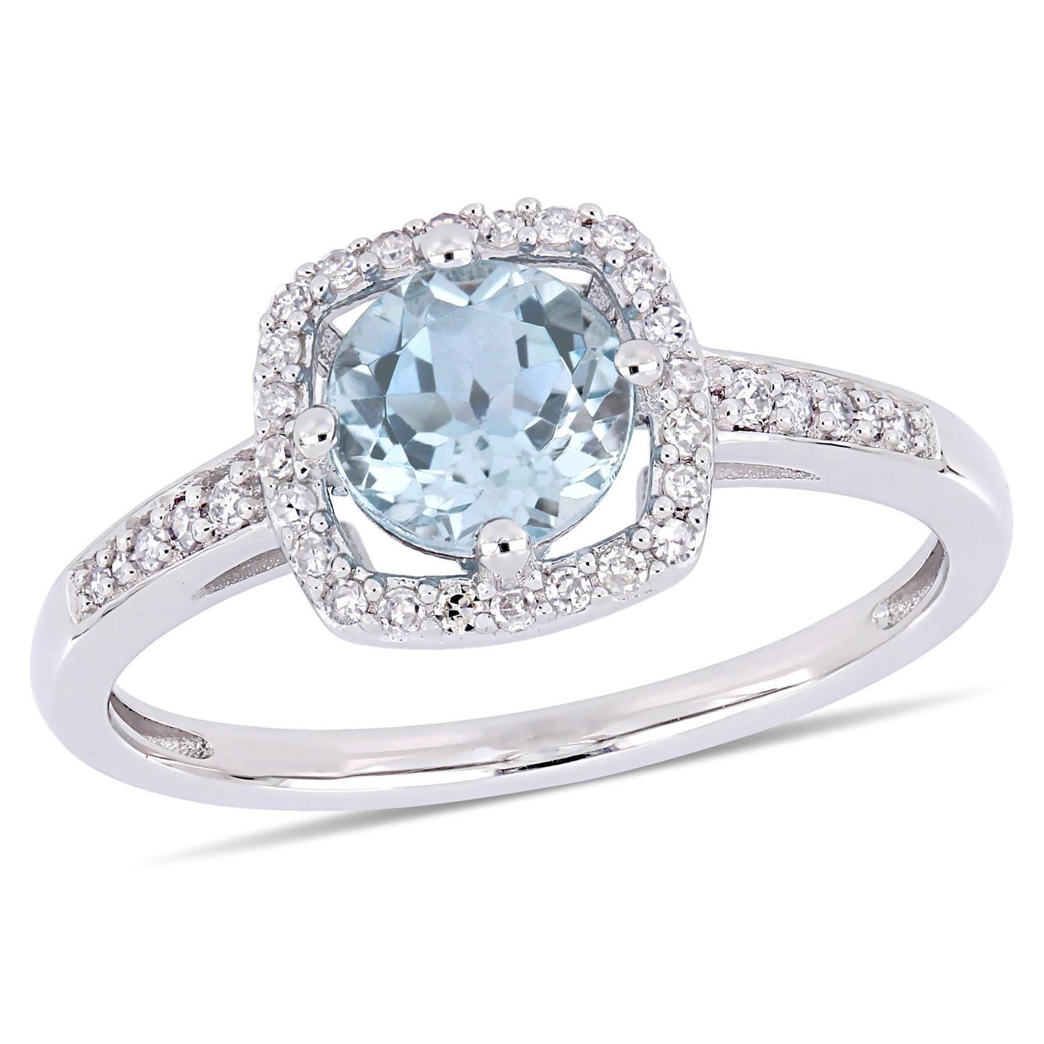 10k White Gold Blue Topaz and Diamond Ring sold by Lord & Taylor