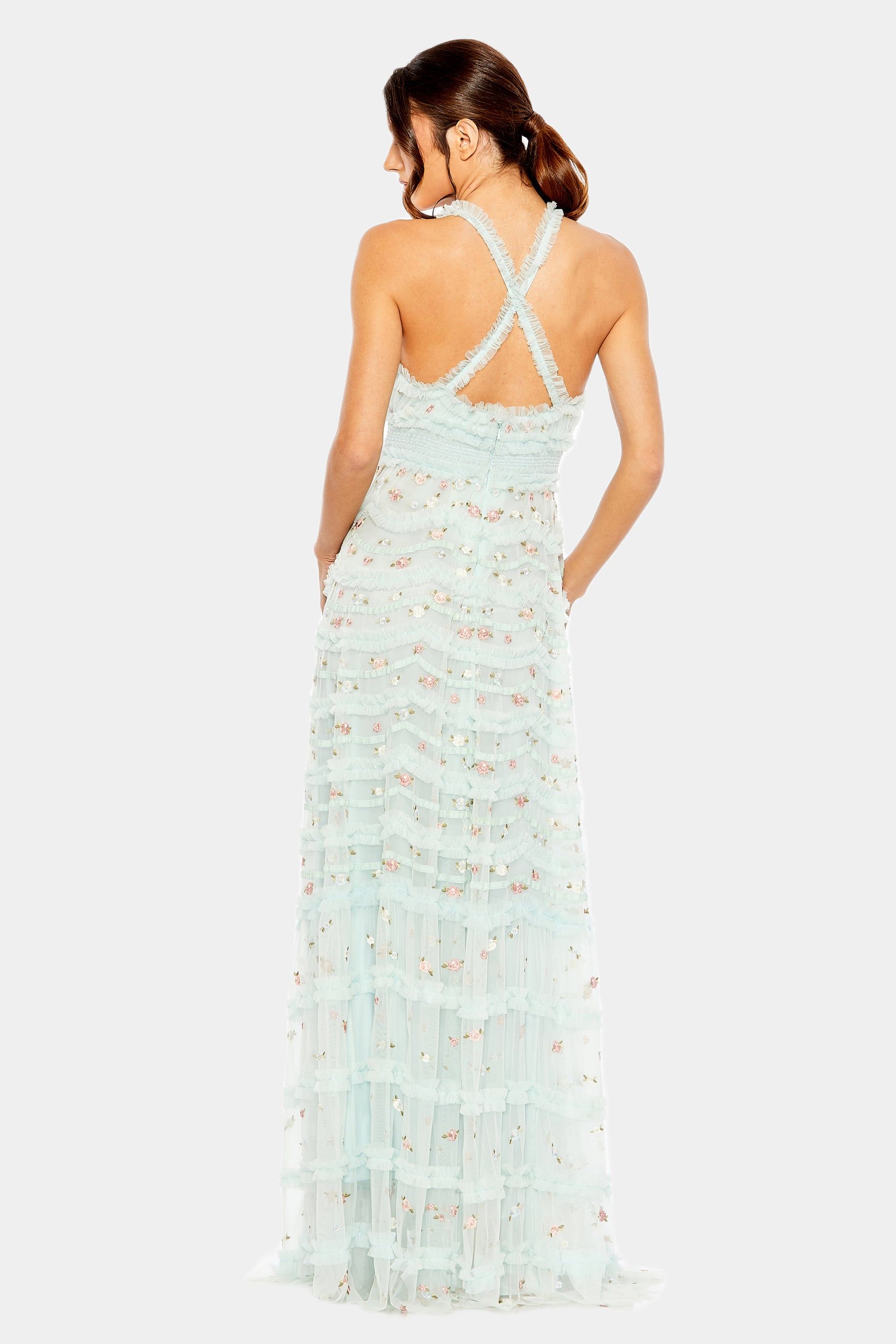 Cross Back Smock Waist Floral Embroidered Gown sold by Lord & Taylor product image thumbnail 7