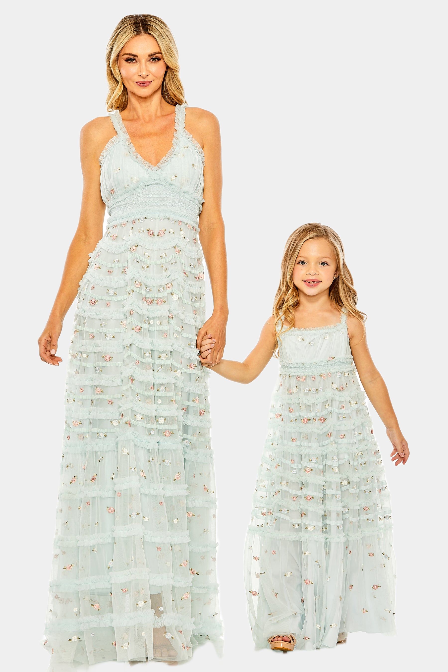 Cross Back Smock Waist Floral Embroidered Gown sold by Lord & Taylor product image thumbnail 9