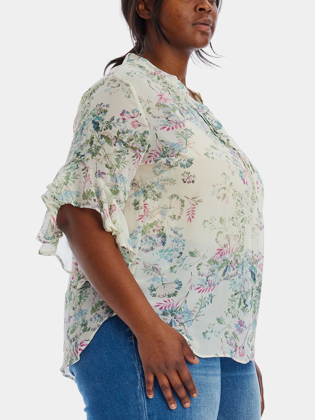 Flutter Sleeve Pintuck Front Blouse sold by Lord & Taylor product image thumbnail 3