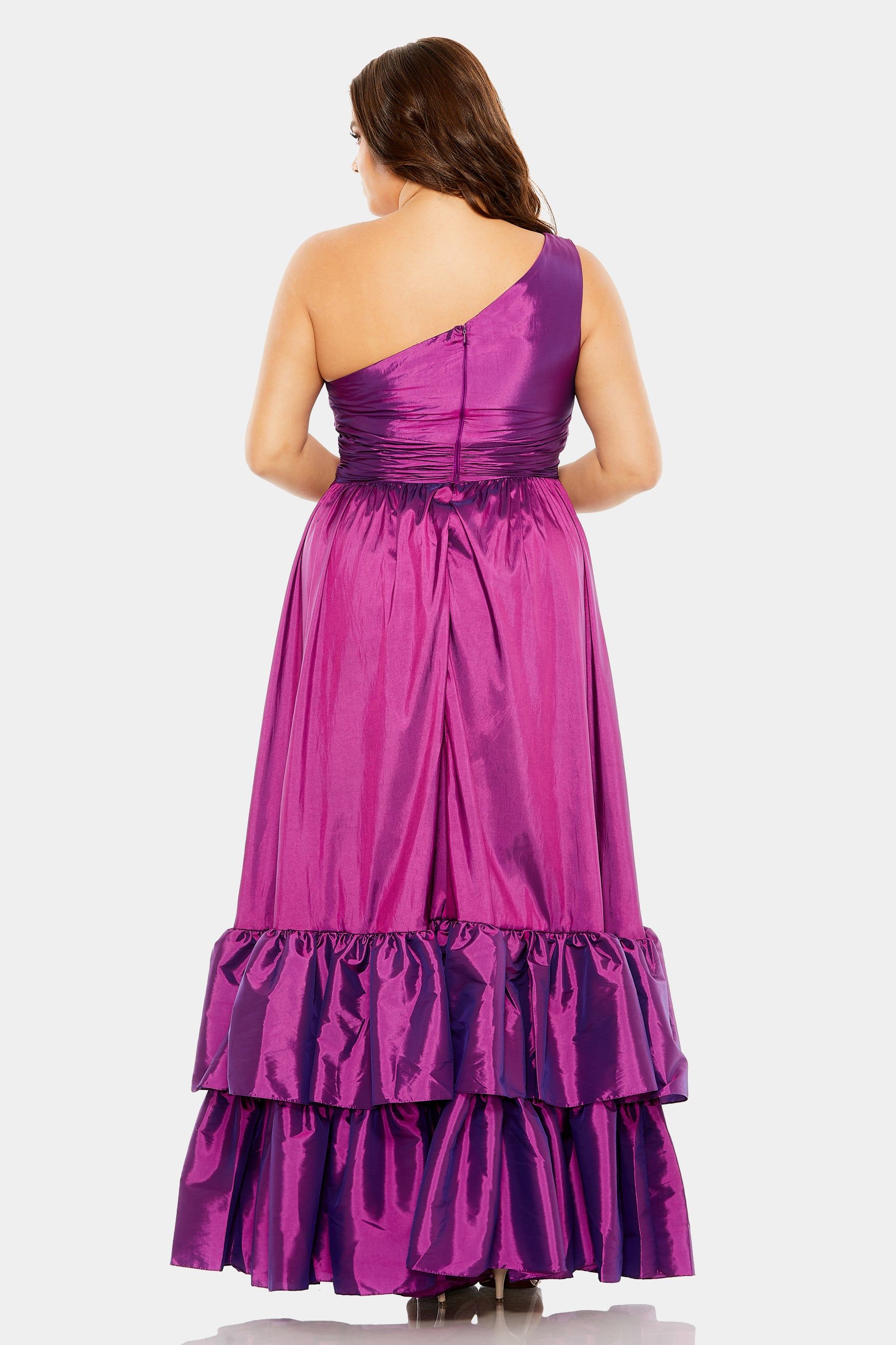 One Shoulder Asymmetrical Ruffle Hem Gown sold by Lord & Taylor product image thumbnail 7