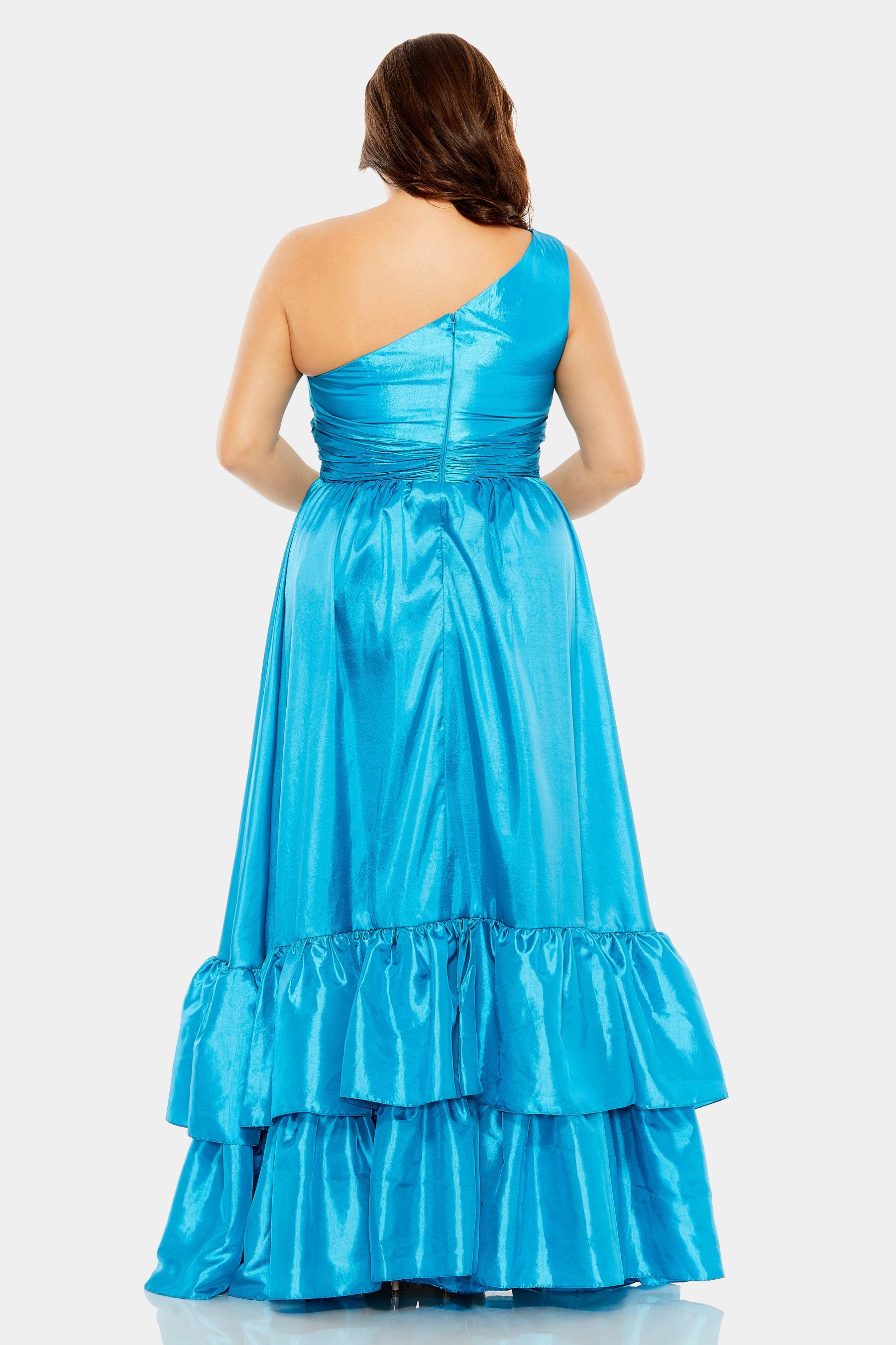 One Shoulder Asymmetrical Ruffle Hem Gown sold by Lord & Taylor product image thumbnail 4