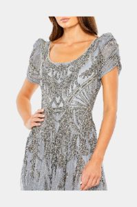 Short Sleeve Beaded Tea Length Dress sold by Lord & Taylor