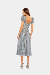 Short Sleeve Beaded Tea Length Dress sold by Lord & Taylor