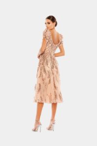 Short Sleeve Beaded Tea Length Dress sold by Lord & Taylor