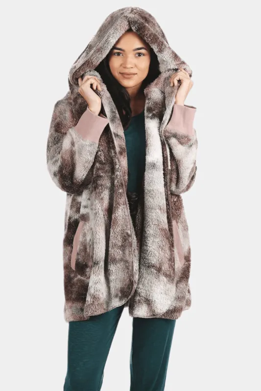 Tie Dye Plush Hooded Cardigan sold by Lord & Taylor