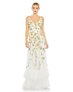 Embellished Sleeveless V Neck A Line Gown sold by Lord & Taylor