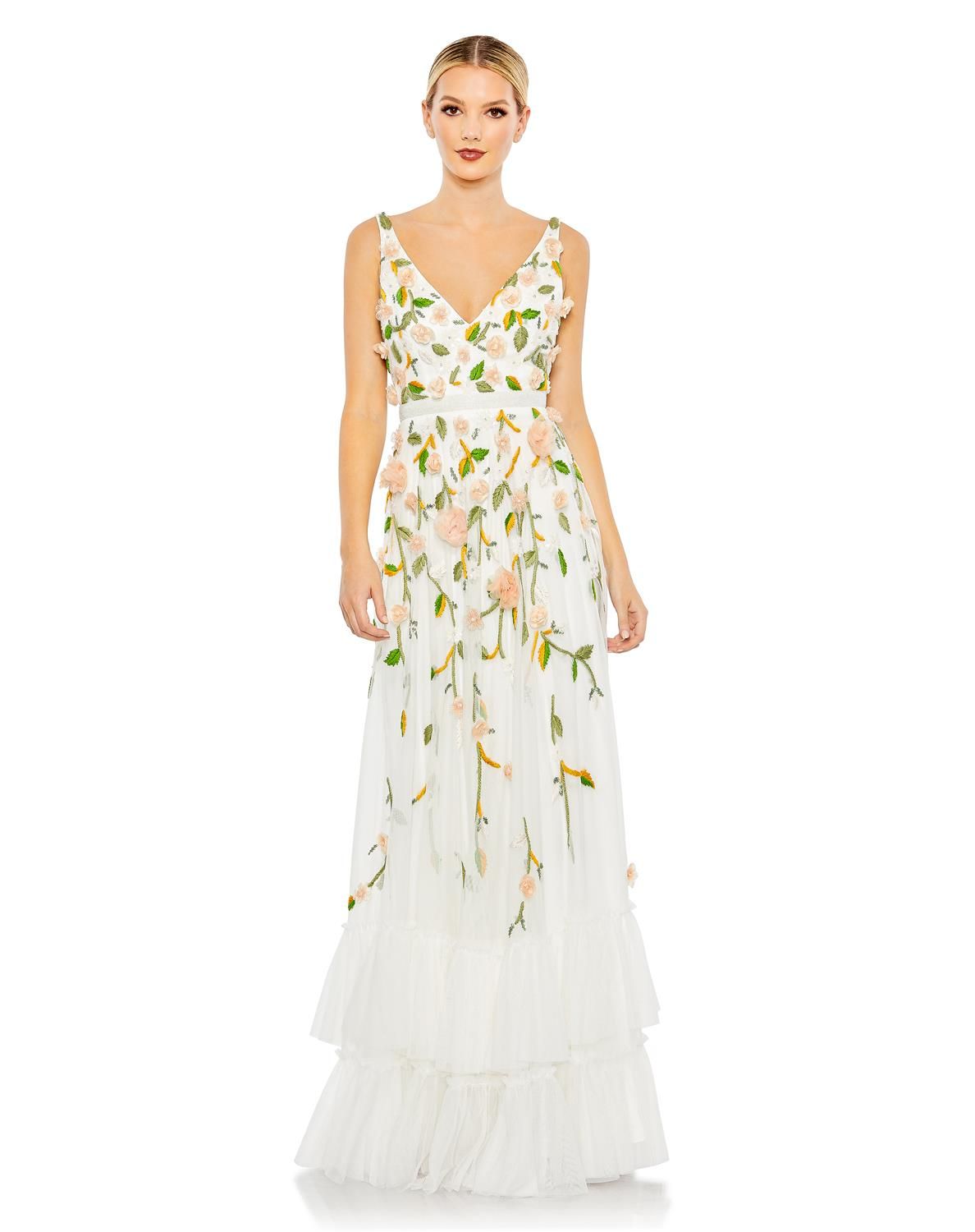 Embellished Sleeveless V Neck A Line Gown sold by Lord & Taylor product image thumbnail 4