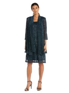 Metallic Sleeveless Dress with Matching Draped Cardigan sold by Lord & Taylor