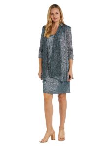 Metallic Sleeveless Dress with Matching Draped Cardigan sold by Lord & Taylor
