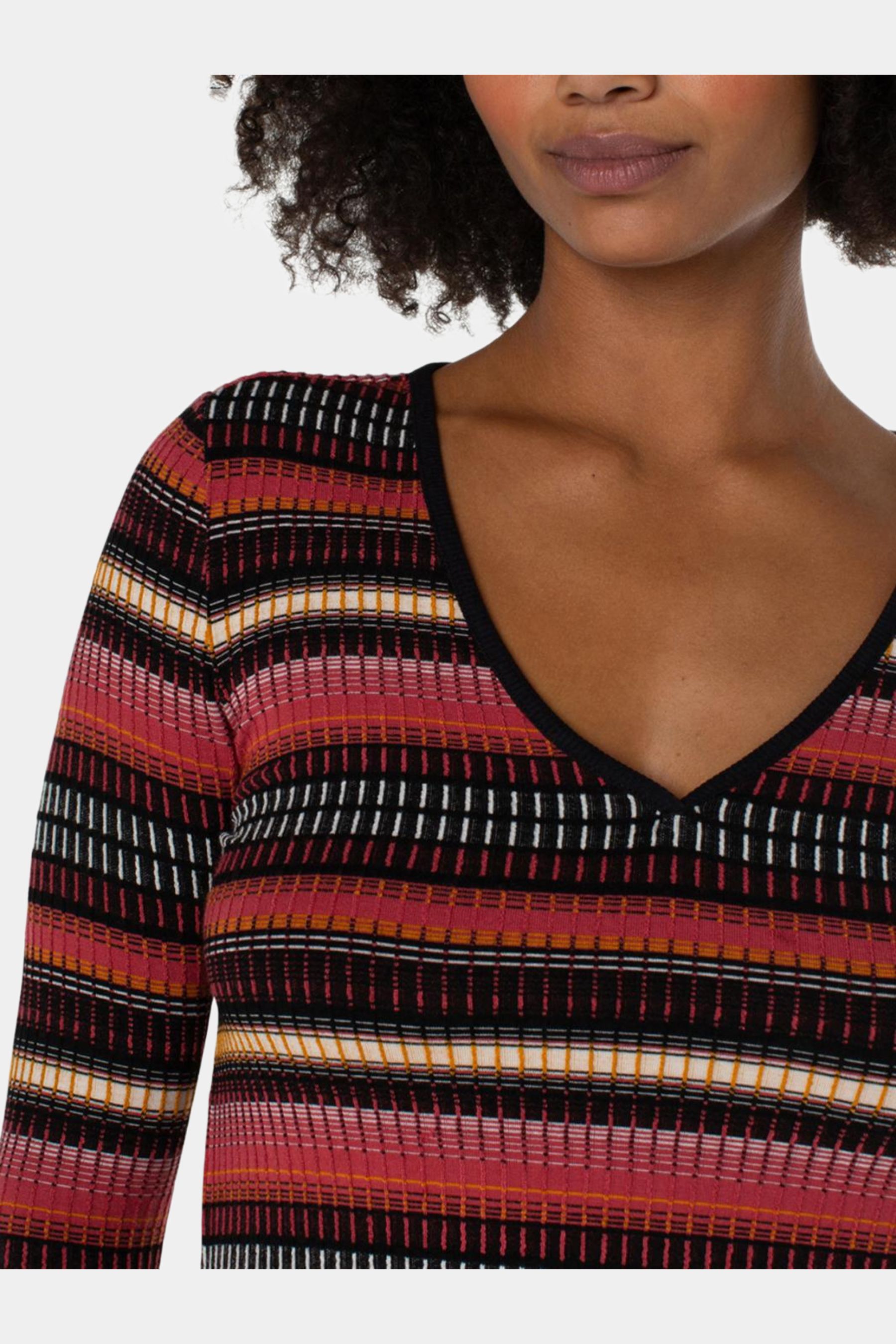 V-Neck Dyed Yarn Knit Top sold by Lord & Taylor product image thumbnail 3