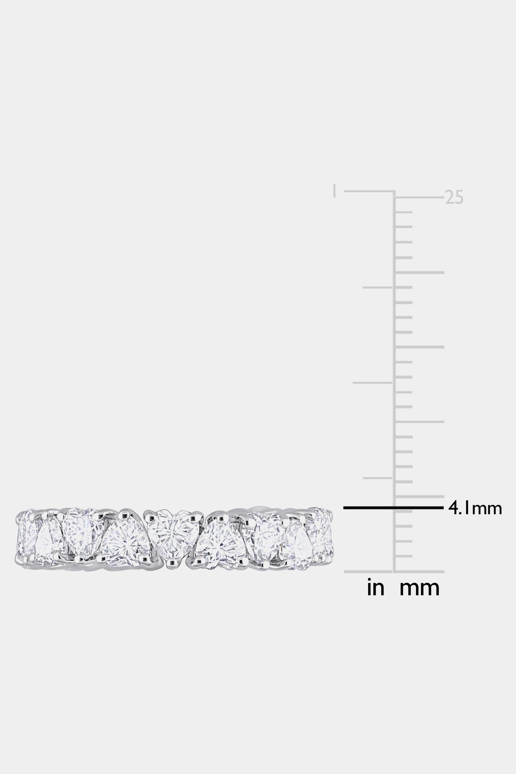 Moissanite Heart Eternity Ring in Sterling Silver sold by Lord & Taylor product image thumbnail 4