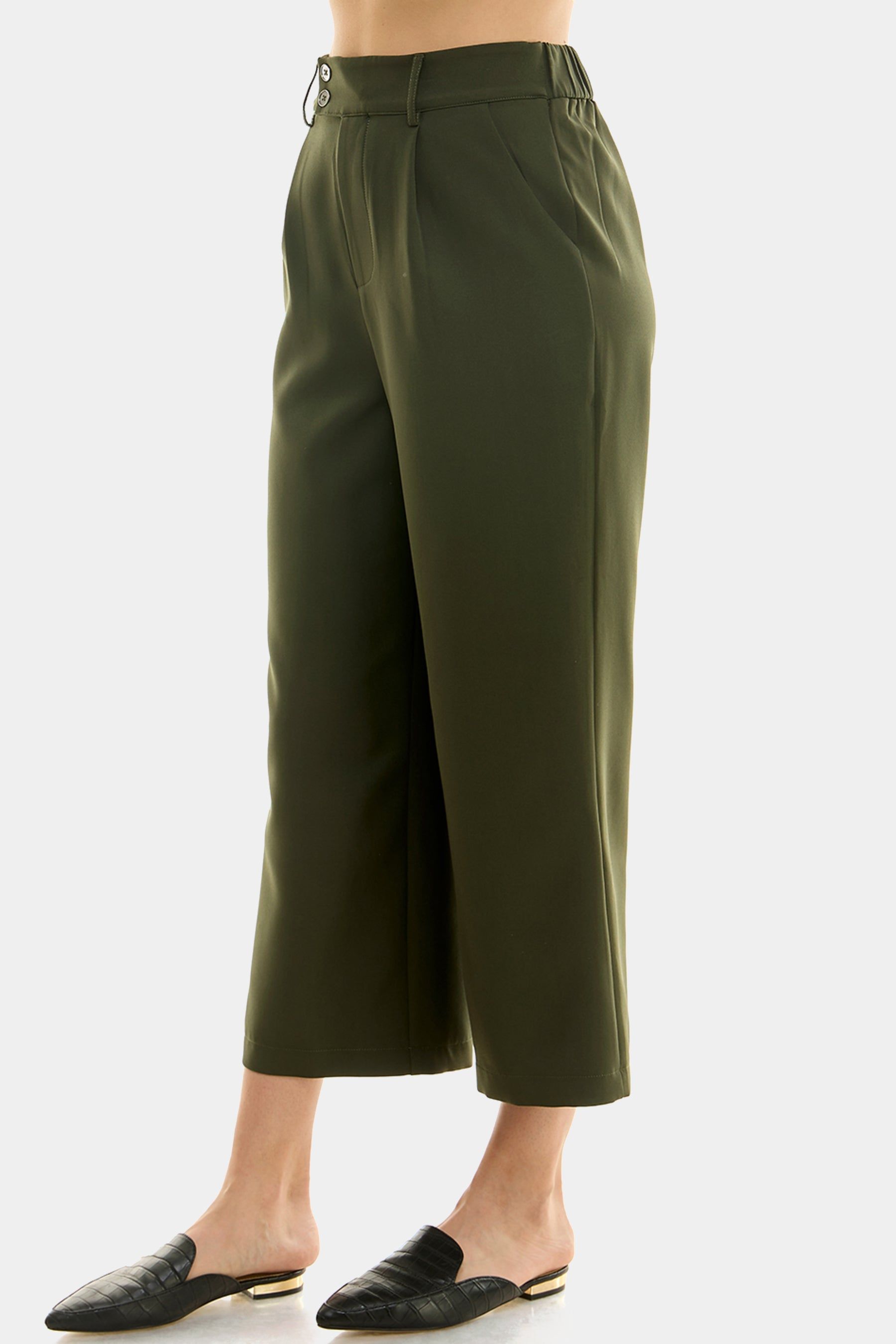 Pleat Front Cropped Wide Leg Pant sold by Lord & Taylor product image thumbnail 2