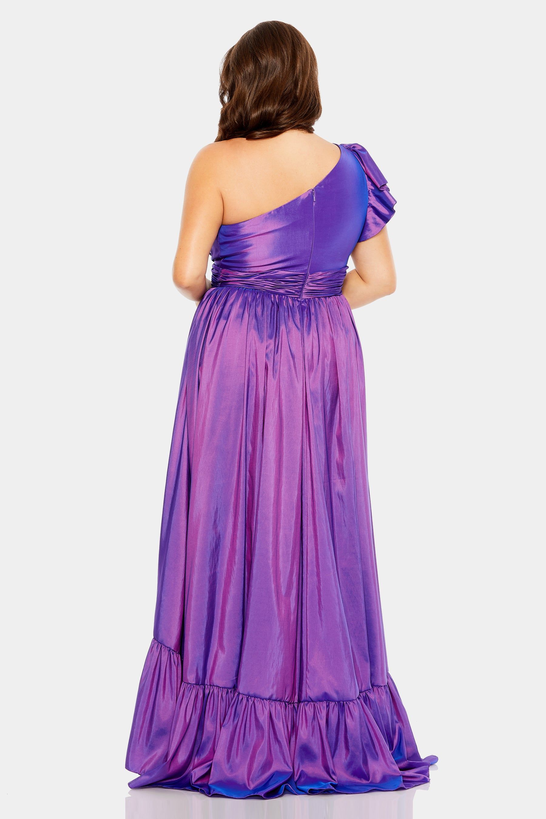 One Shoulder Draped Ruffle A Line Gown sold by Lord & Taylor product image thumbnail 3