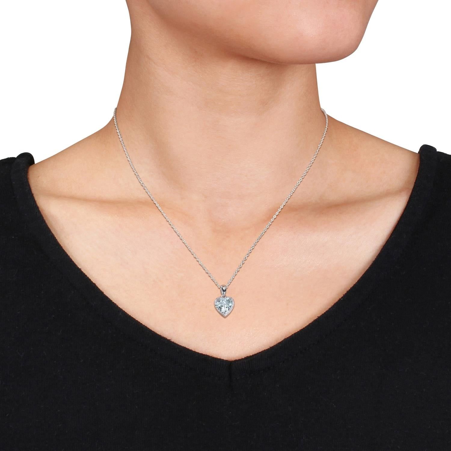 Aquamarine Heart Necklace sold by Lord & Taylor product image thumbnail 4