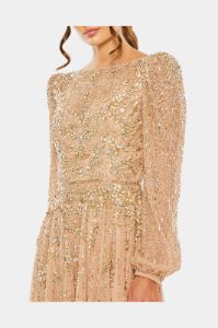 High Neck Puff Long Sleeve A-Line Dress sold by Lord & Taylor