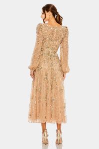 High Neck Puff Long Sleeve A-Line Dress sold by Lord & Taylor