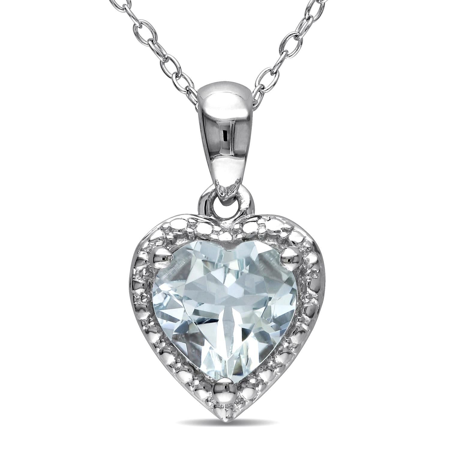 Aquamarine Heart Necklace sold by Lord & Taylor product image thumbnail 6
